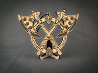 Krydsede økser i træ, ophæng fra Danish Viking-serien, dansk design