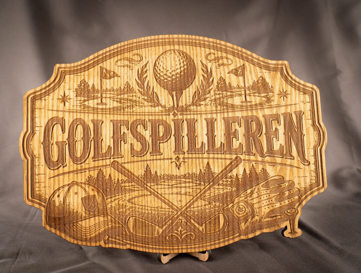Skilt | "Golfspilleren" | Ask