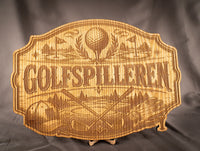 Skilt | "Golfspilleren" | Ask