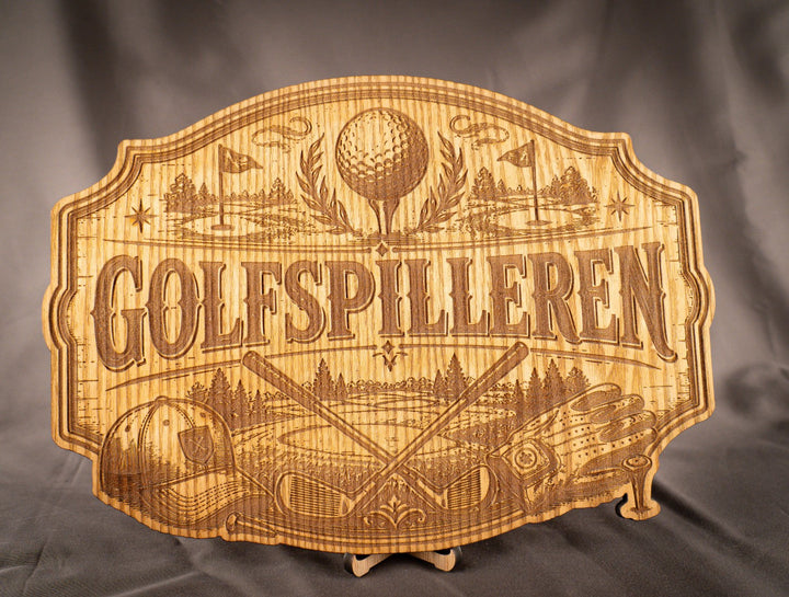 Skilt | "Golfspilleren" | Ask